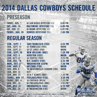 Cowboys Schedule
