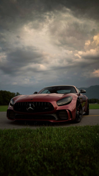 Dark Red Mercedes iPhone X Wallpaper