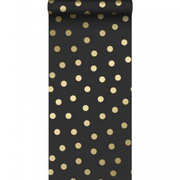 Wallpaper Dots Black And Gold