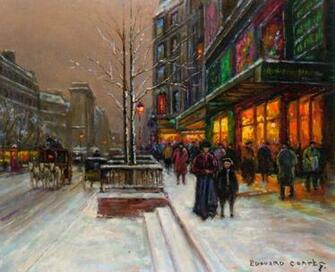 Snow Night Street Paris Picture Wallpaper And Image