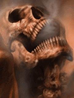 Animated Skull Wanted Smoke Mobile Wallpaper