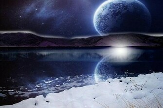 Winter Night Background Wallpaper HD