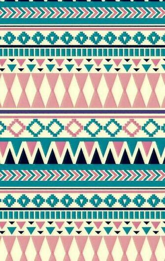 Light Pink And Blue Tribal Print Wallpaper
