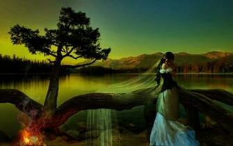 Dreamland Fantasy Girl Wallpaper HD Rocks