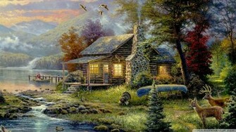Wallpaper Natures Paradise By Thomas Kinkade 1080p HD