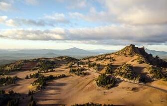 Crater Lake Oregon Mountain Road Desert Nature Wallpaper Photos