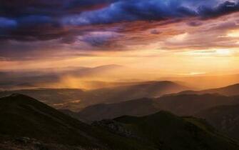 Amazing Mountain Sunset Wallpaper Nature