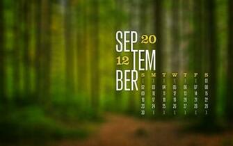 September Desktop Calendar Wallpaper Paper Leaf Design