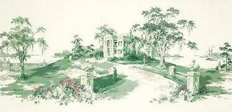 Thibaut Classics Magnolia Hill Mural Wallpaper White