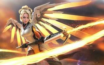 Overwatch Universe Mercy Fan Art HD Wallpaper