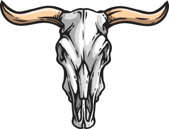 A Weathered Bull Skull In Desert Landscape Wallpaper