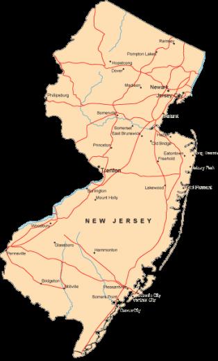 New Jersey Colony Map