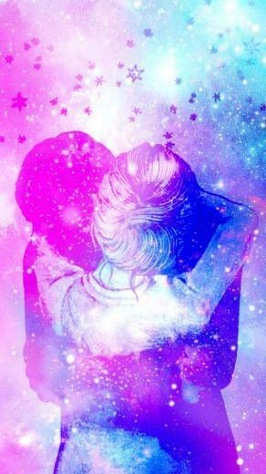 Love Is Universal Galaxy Couple Wallpaper In