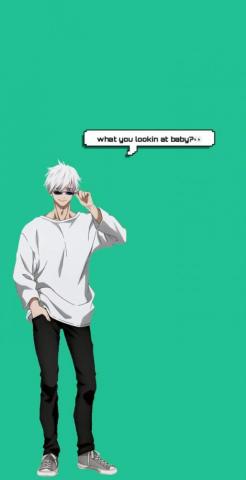 Gojo Satoru In Anime Lock Screen Wallpaper