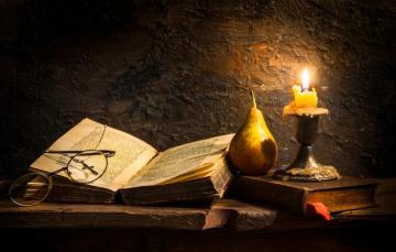 Wallpaper Candle Glasses Book Pear Wax Cross Faith Image
