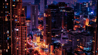 Wallpaper Id Night City Glow Lights Dark 4k