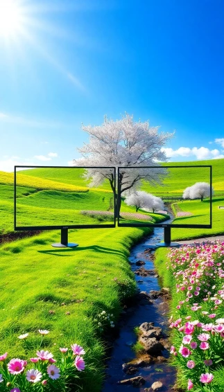 Dual Monitor Wallpaper Of Spring
