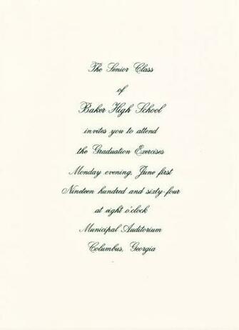 Sample Elementary Graduation Program Invitation