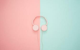 Wallpaper Music Background Pink Blue Half Wire Minimalism