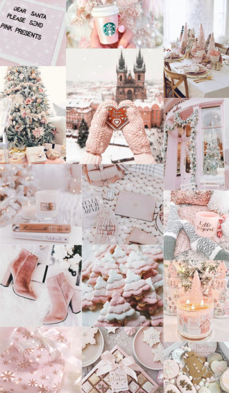 Christmas Collage Aesthetic Ideas Pink
