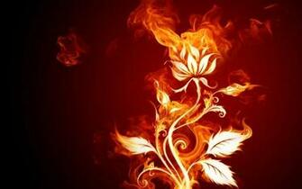 Fire Flower Wide Image Abstract 3d