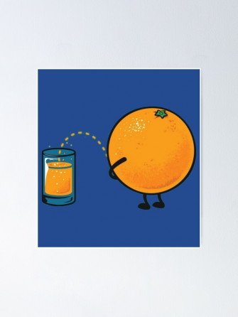 Orange Juice Funny Pee Cartoon Design Gift Idea For