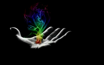Colorful Hand Smoke Background