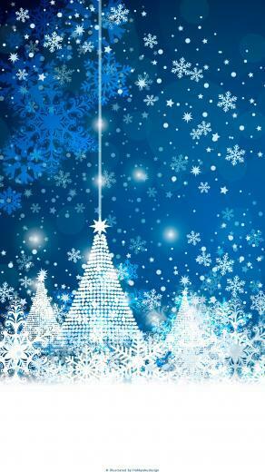 Wallpaper Christmas Tree Snow Crystal Winter iPhone