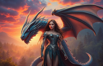Woman And Dragon Wallpaper