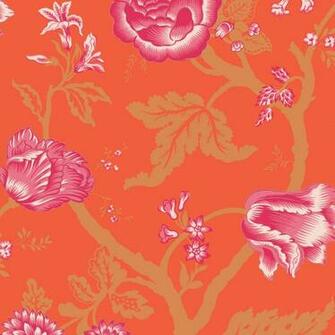 Allen Roth Orange Strippable Pre Pasted Wallpaper Contemporary