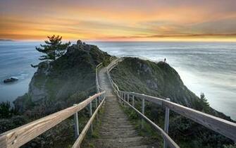 United States California Mill Valley Sunset Sea Landscape Ocean