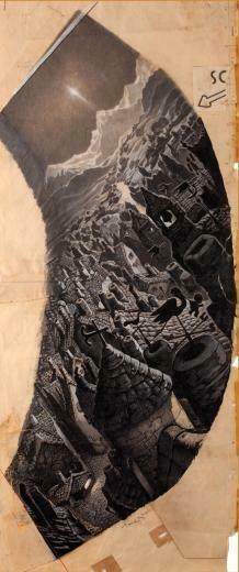 Gustaf Tenggren Background Study For Pinocchio Disney Late 30s