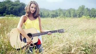 Fashion Girl With Guitar X Close