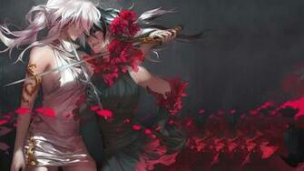 Sakimichan Anime Girls Sword Wallpaper