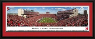 Of Nebraska Panorama Print Ncaa Framed Prints Memorial Stadium