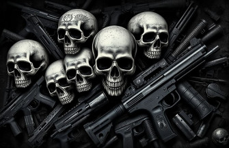Skulls And Guns Wallpaper