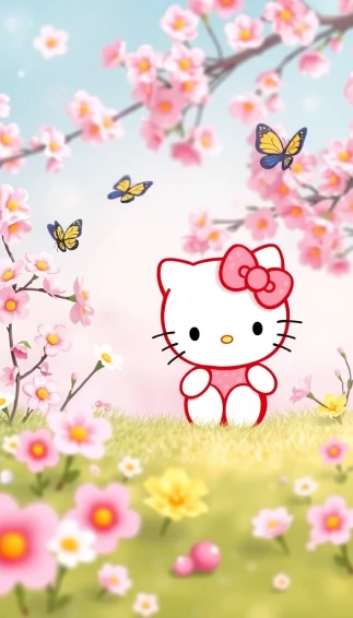 Hello Kitty Spring Computer Wallpaper