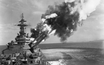 Battleship Firing Wallpaper Old Timey