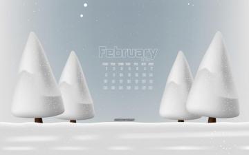 Wallpaper February Calendar 4k Winter Landscape