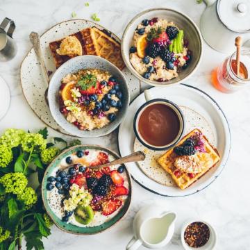 Wallpaper Breakfast Porridge Waffles Fruit