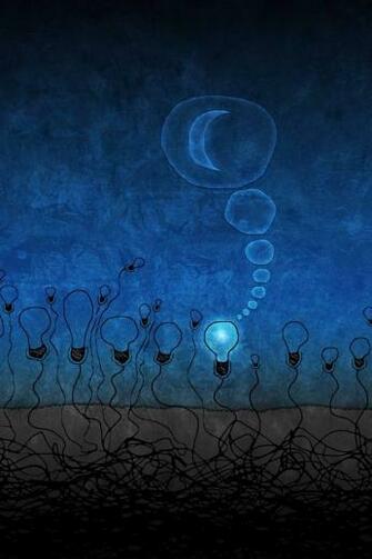Bulb And Moon iPhone Wallpaper HD Background