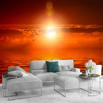 Ocean Sky Custom 3d Wall Decoration Wallpapering Evening Sunset