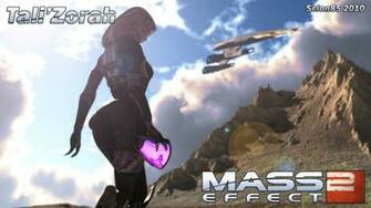 Mass Effect Tali Zorah Normandy Ship Hood Mountain Sky Clouds