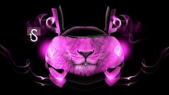 Lamborghini Aventador King Lion Car Pink Neon HD Wallpaper By