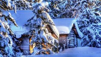 Winter Cabin Wallpaper