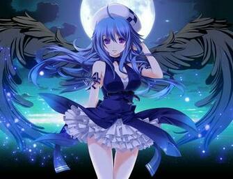 Blue Hair Pangya Anime Girls Wallpaper Moon