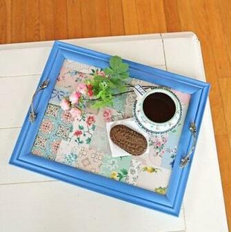 Diy Vintage Wallpaper Tray Re Purposing