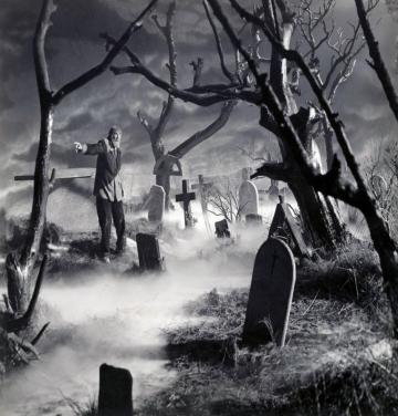Creepy Graveyard Background By