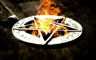 Pentacle Fire Pentagram Occult Dark Evil Satan Wallpaper