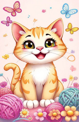 Cute Cartoon Cat Wallpaper